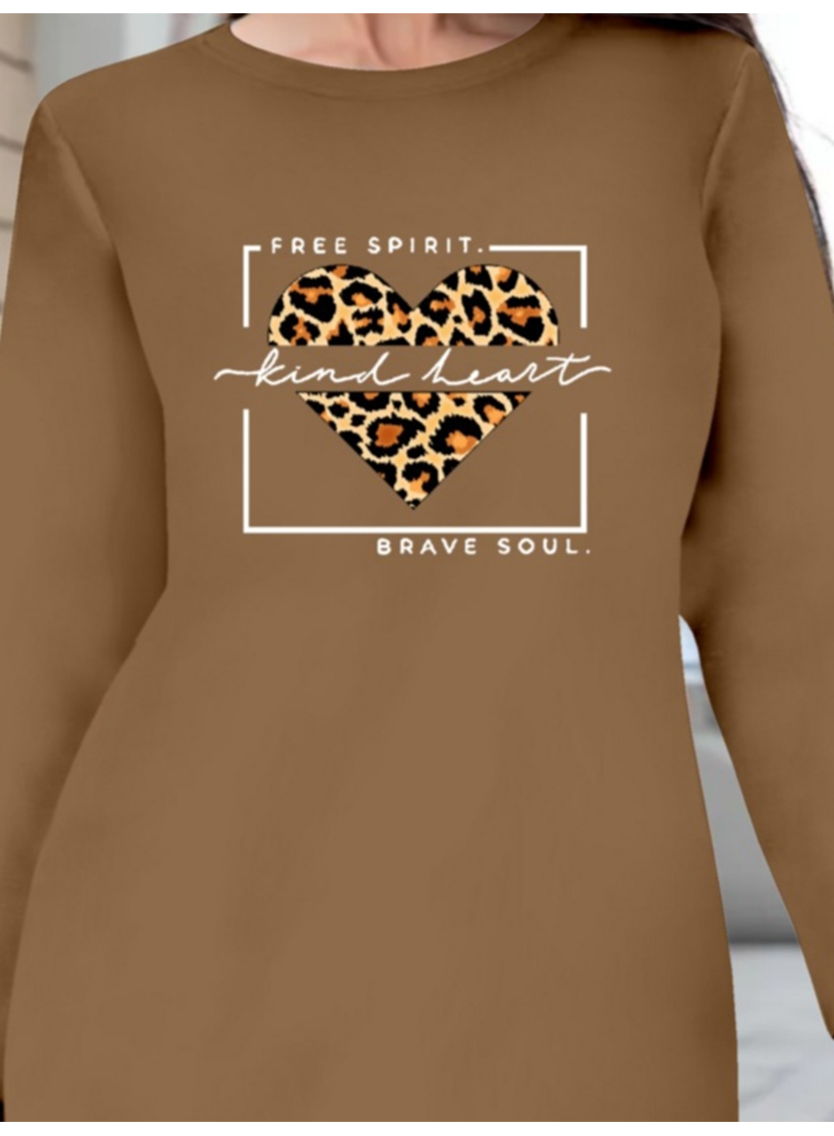 Kadın Uzun Kollu Bisiklet Yaka Desenli Viskon Iki Iplik Bluz