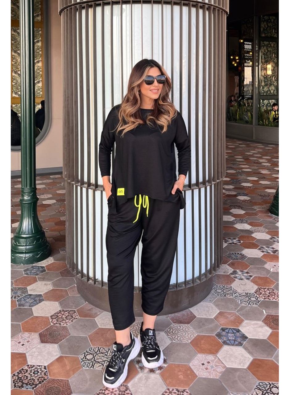 Kadın Iki Iplik Viskon Pamuk Kumaş Arma Detaylı Ikili Takım