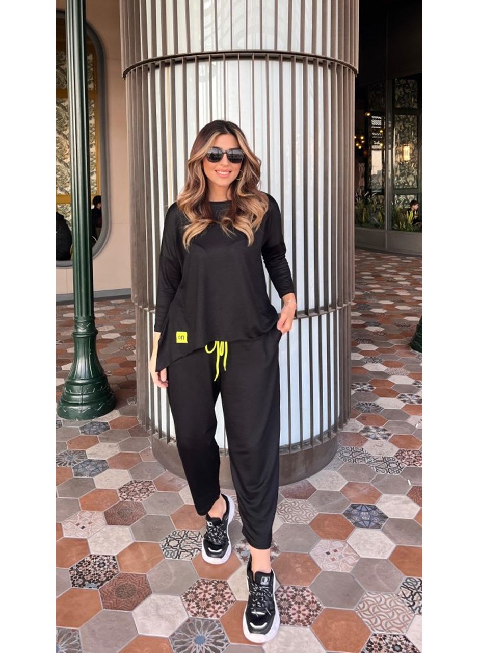 Kadın Iki Iplik Viskon Pamuk Kumaş Arma Detaylı Ikili Takım