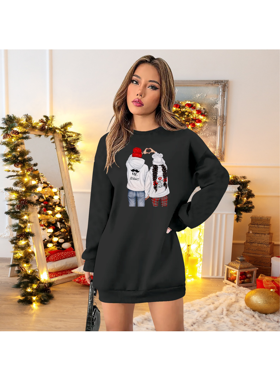 Kadın Uzun Kollu Bisiklet Yaka Desenli Viskon Iki Iplik Elbise