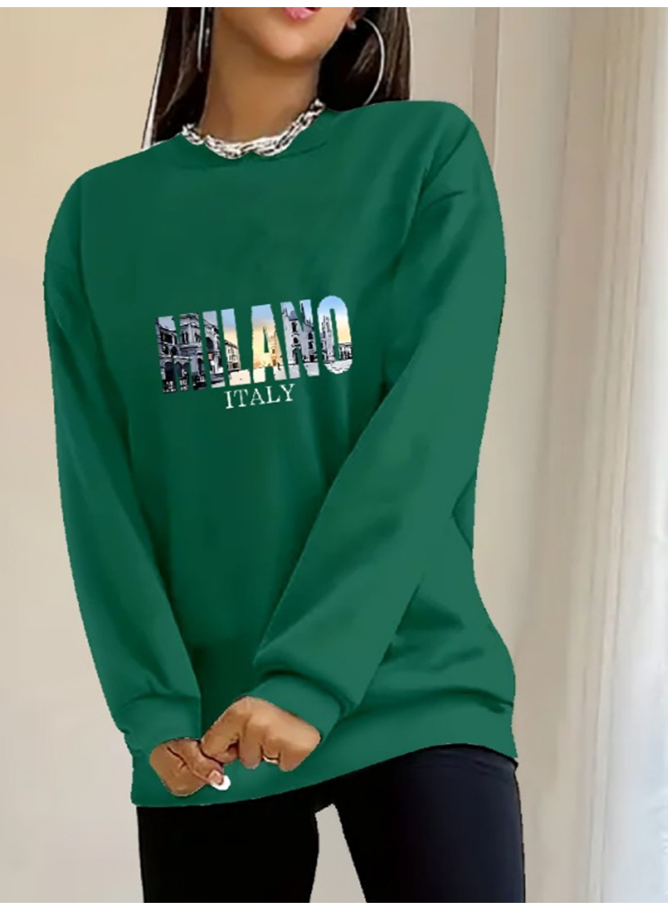 Kadın Uzun Kollu Bisiklet Yaka Desenli Viskon Iki Iplik Bluz