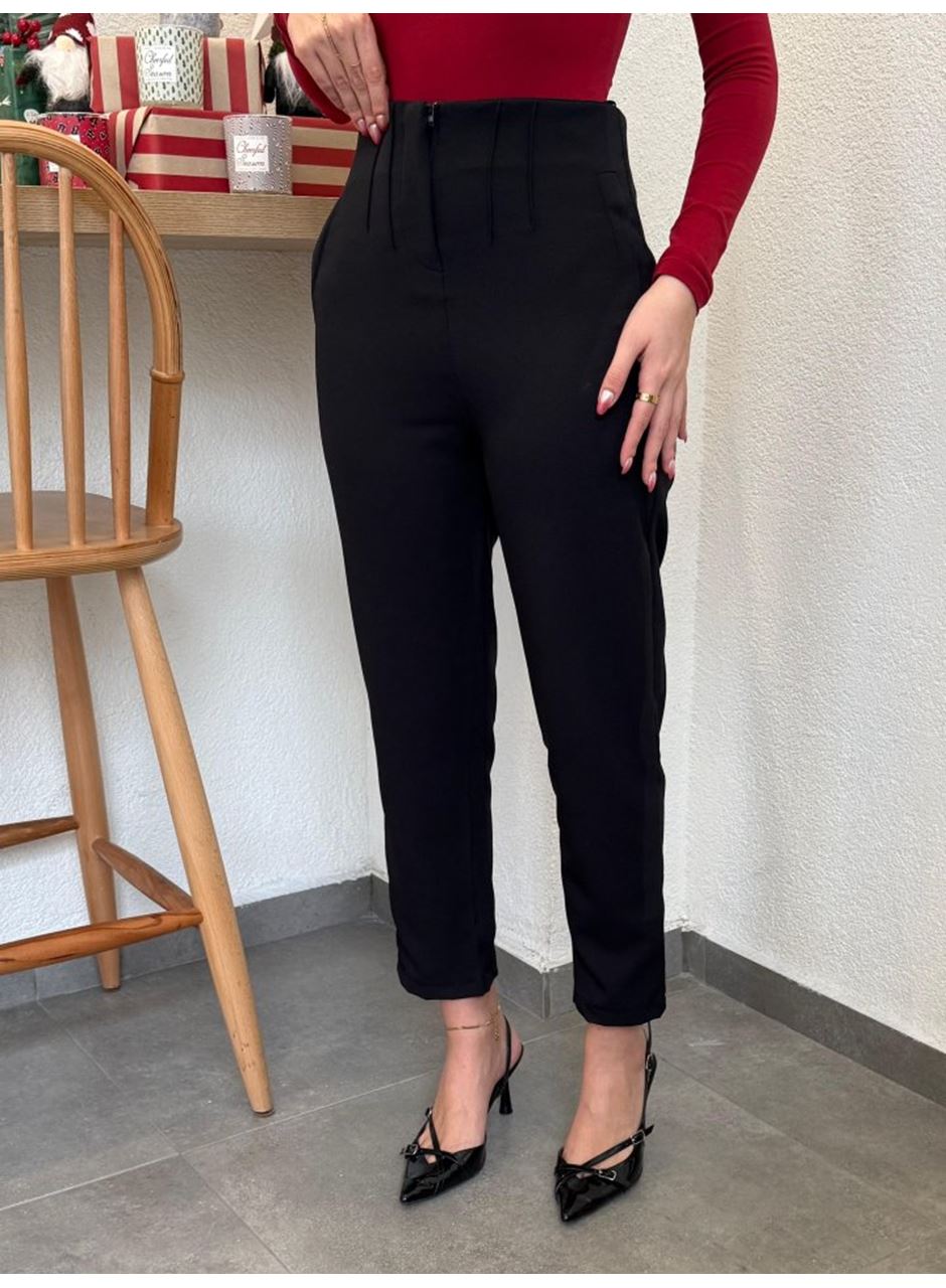 Kadın üste Oturan Paçası Bilek üzerinde Biten Atlas Kumaş Pantolon 36 (S) - 48 (4XL)