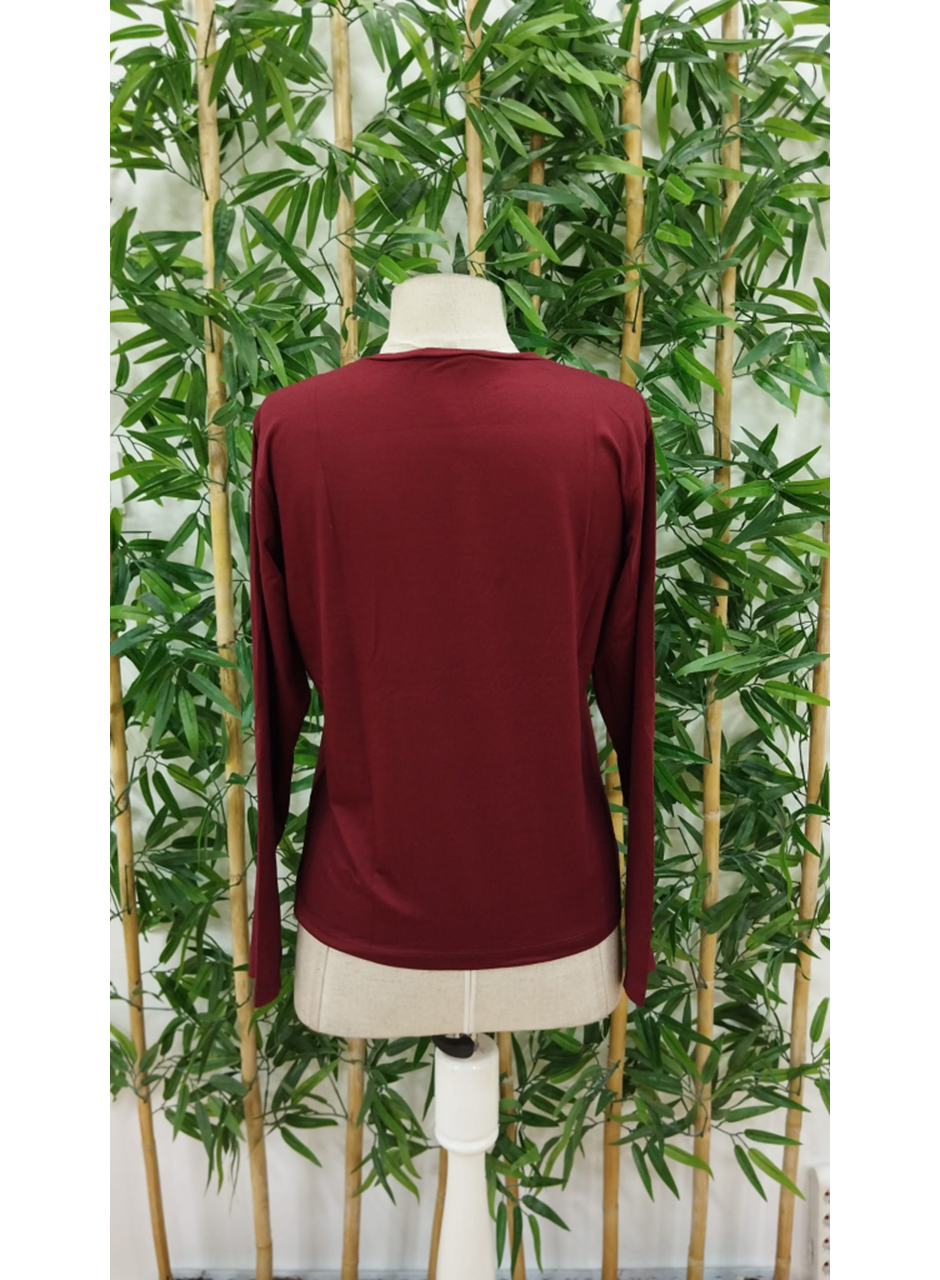 Kadın Uzun Kollu Bisiklet Yaka Ayçiçeği Desenli Viskon Bluz