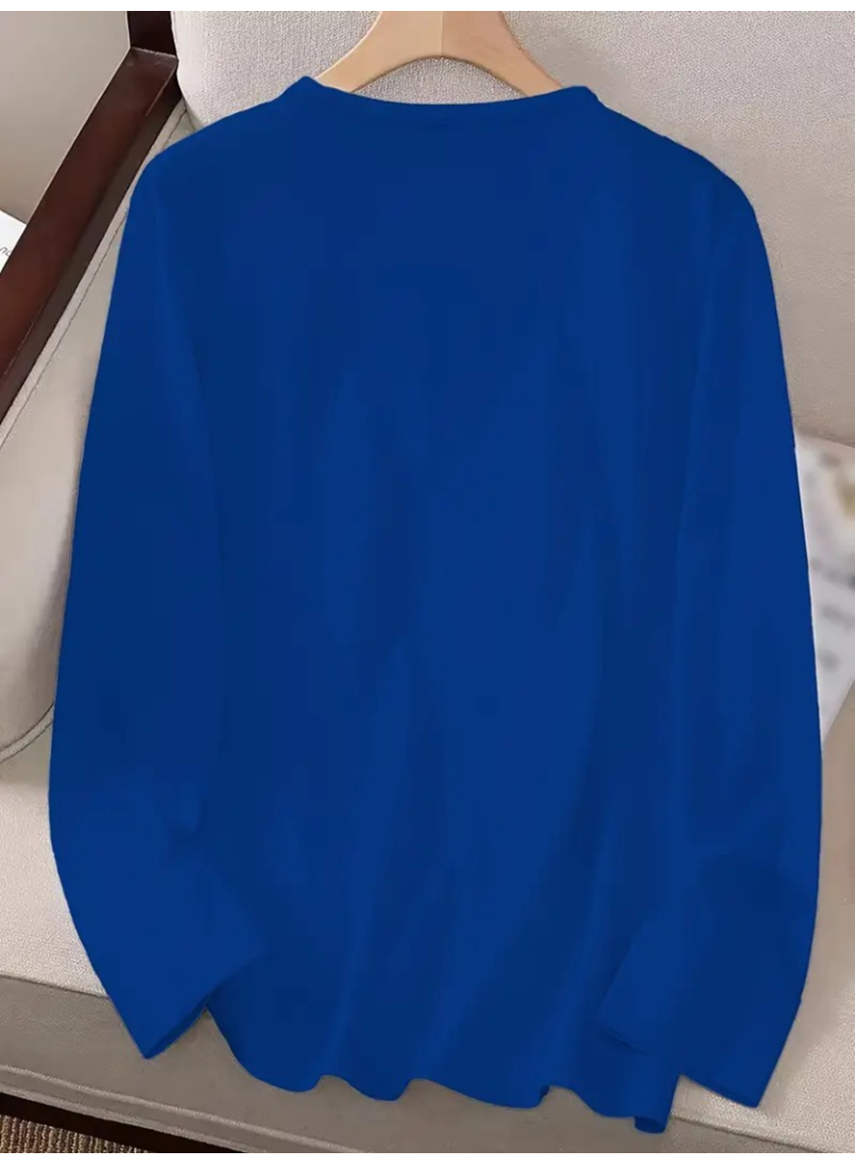 Kadın Uzun Kollu Bisiklet Yaka Ayçiçeği Desenli Viskon Bluz