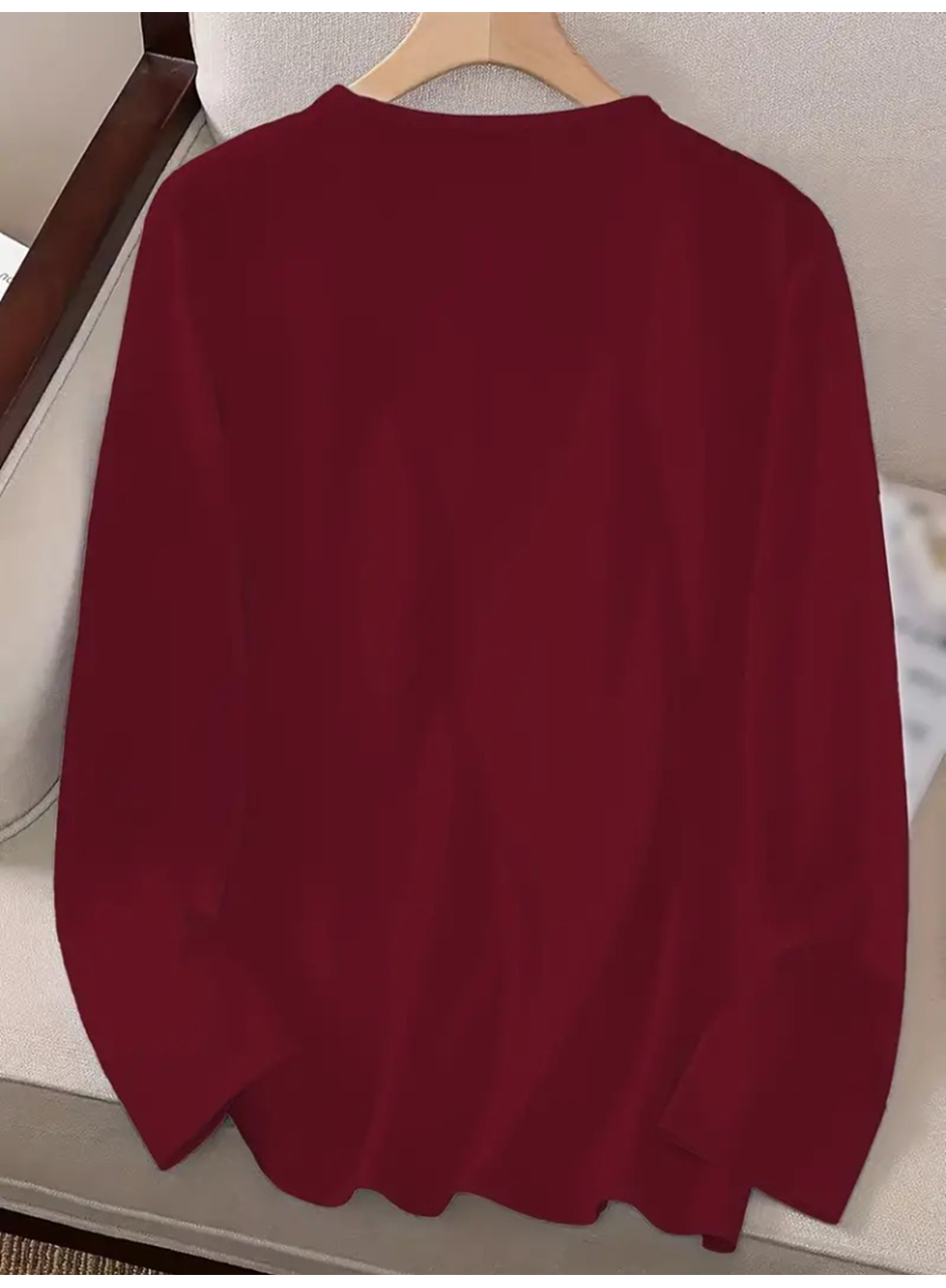 Kadın Uzun Kollu Bisiklet Yakabe Youdesenli Viskon Bluz