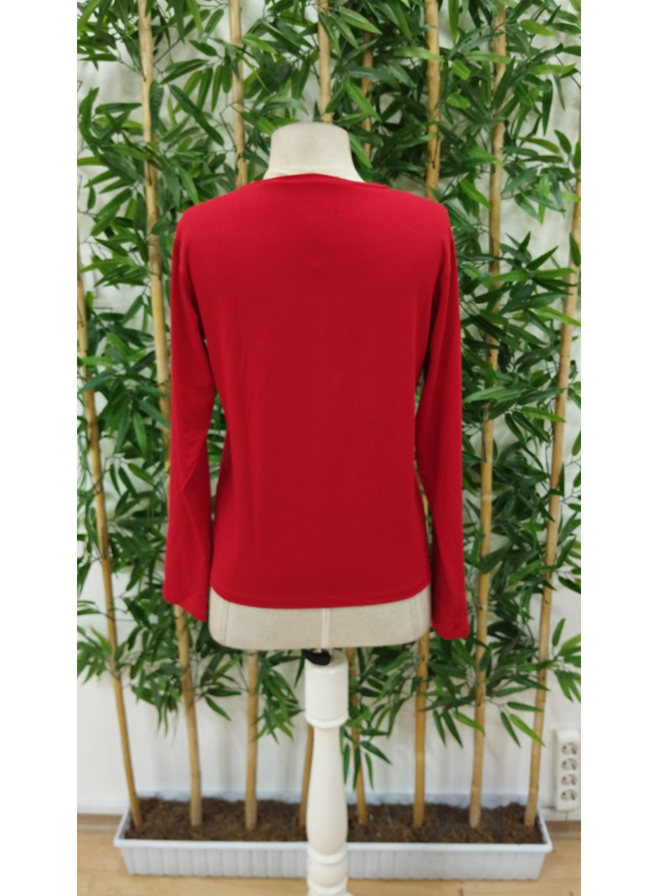 Kadın Uzun Kollu Bisiklet Yaka Gülümseyen Surat Desenli Viskon Bluz