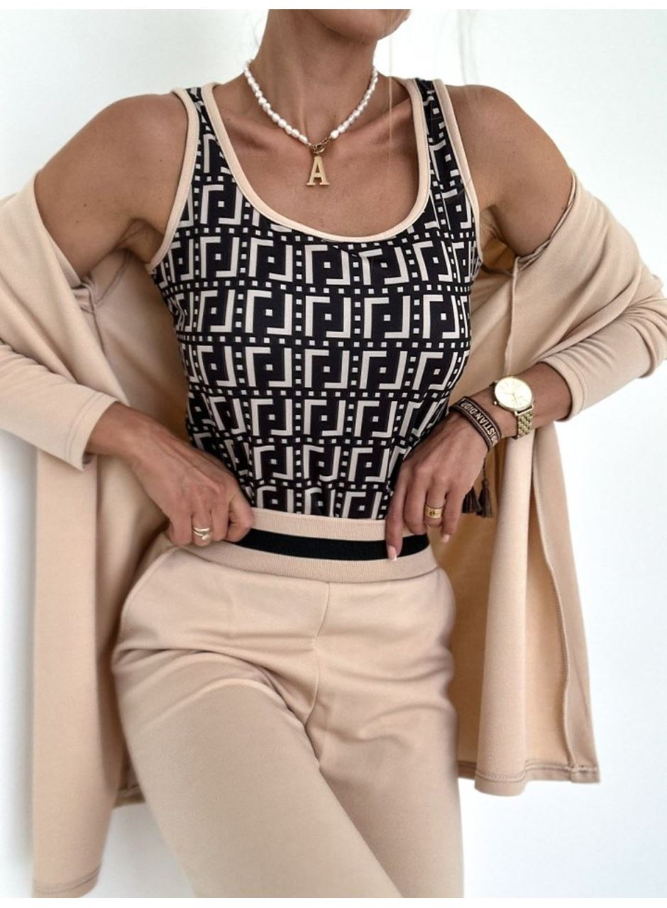 Kadın Uzun Kollu Krep üçlü Takım