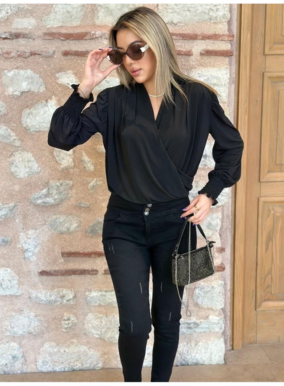 Yüksek Bel Likralı Jean Pantolon 90 Cm