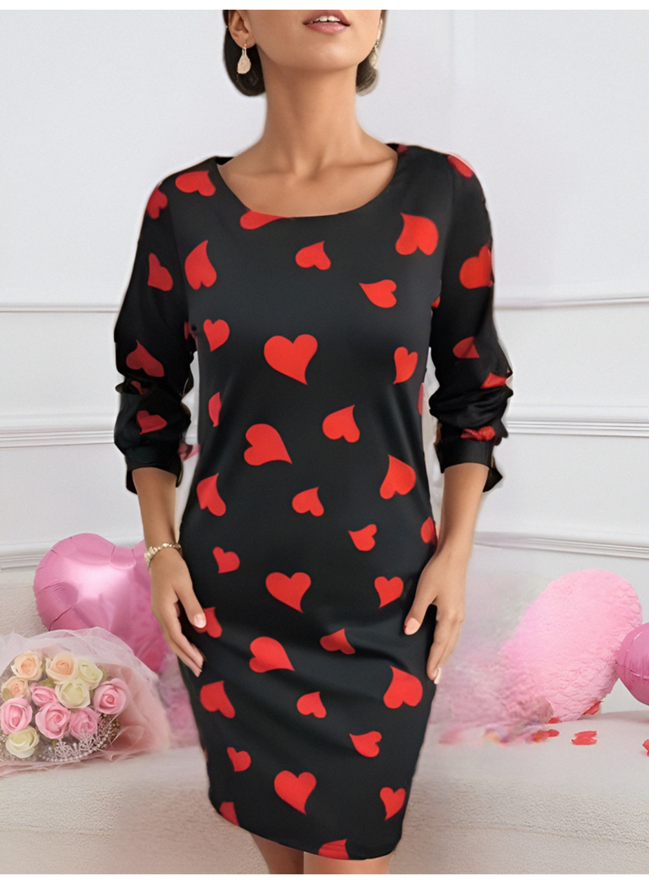 Kadın Uzun Kollu Bisiklet Yaka Dalgıç Mini Boy Elbise