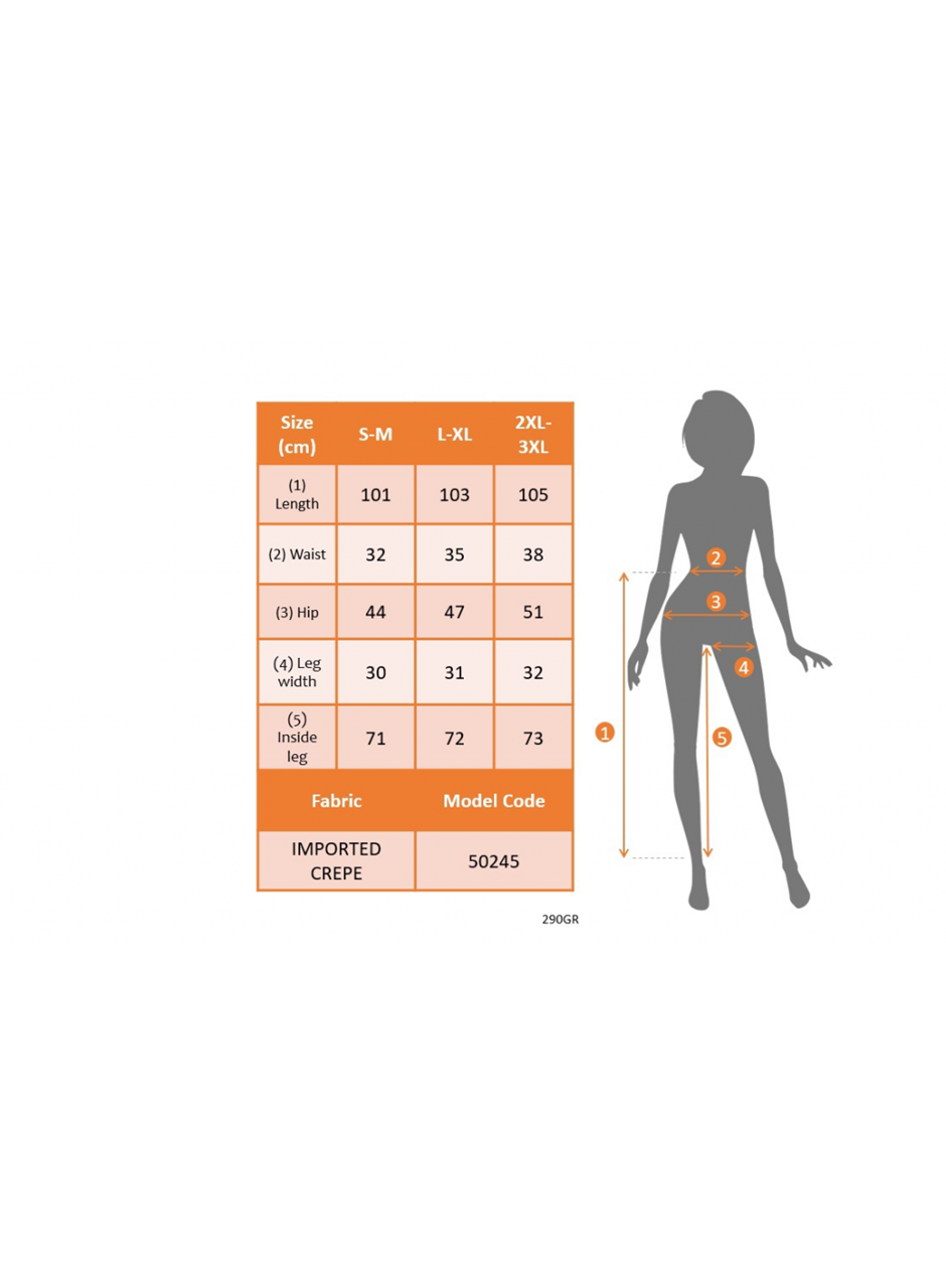 Kadın Beli Zincir Detaygeniş Paça Ithal Krep Pantolon