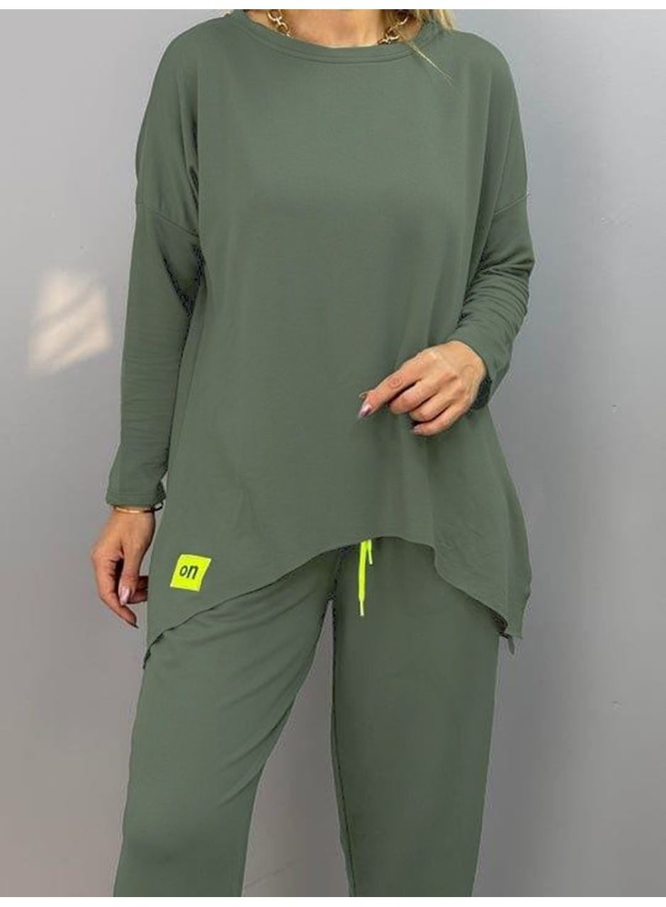 Kadın Iki Iplik Viskon Pamuk Kumaş Arma Detaylı Ikili Takım