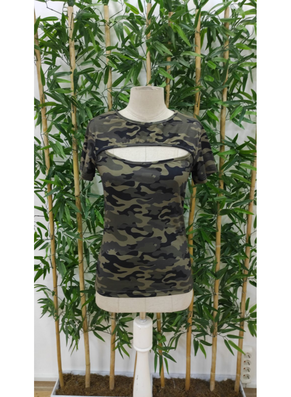 Kadın Kısa Kollu Bisiklet Yaka Dekolteli Süprem Bluz