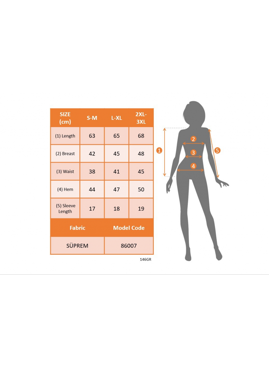 Kadın Kısa Kollu Bisiklet Yaka Dekolteli Süprem Bluz