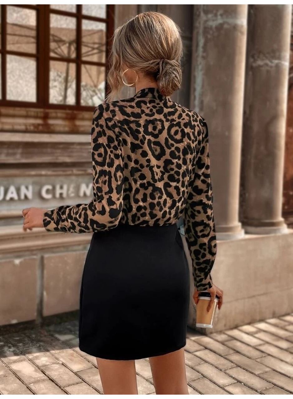 Kadın Uzun Kollu Kruvaze Yaka Krep Mini Boy Elbise