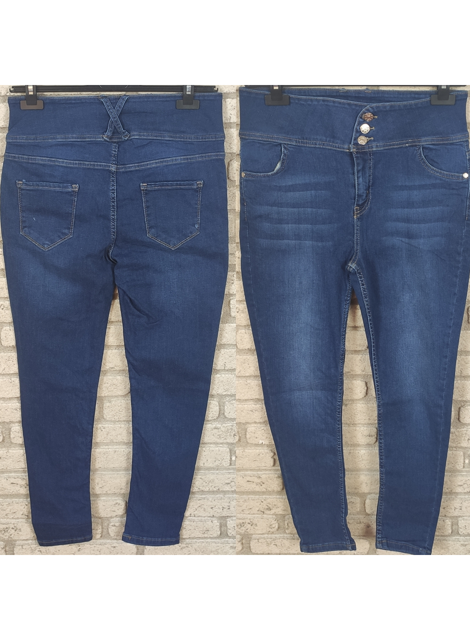 Yüksek Bel Likralı Jean Pantolon 90 Cm