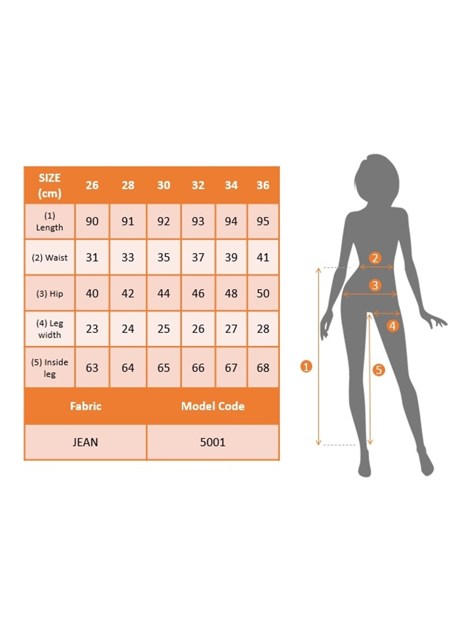 Yüksek Bel Likralı Jean Pantolon 90 Cm