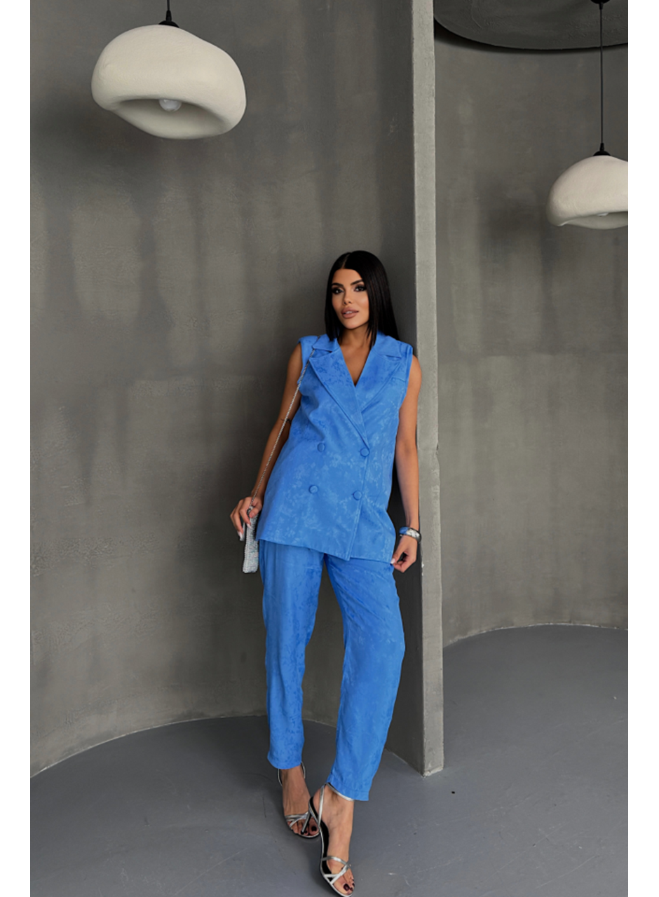 JAKAR KUMAŞ YELEK - PANTOLON TAKIM - Mavi