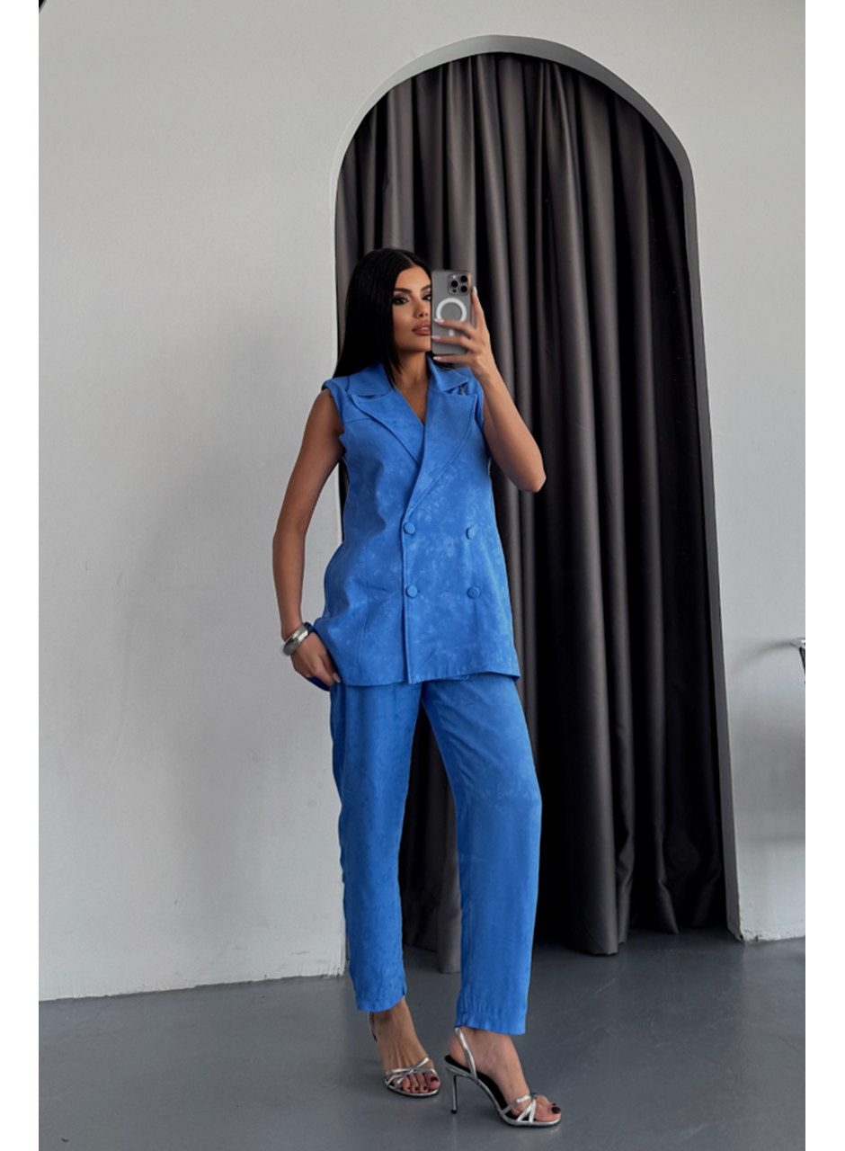 JAKAR KUMAŞ YELEK - PANTOLON TAKIM - Mavi
