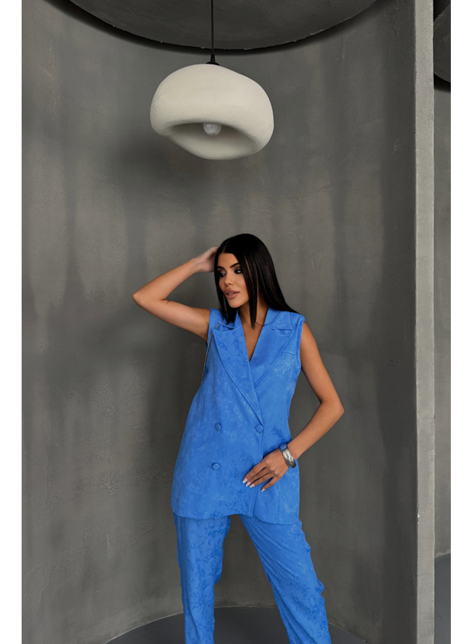 JAKAR KUMAŞ YELEK - PANTOLON TAKIM - Mavi