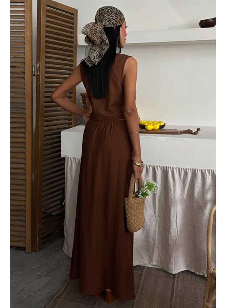 Yelek Önden Bağlamalı Uzun Etekli Takım 10192