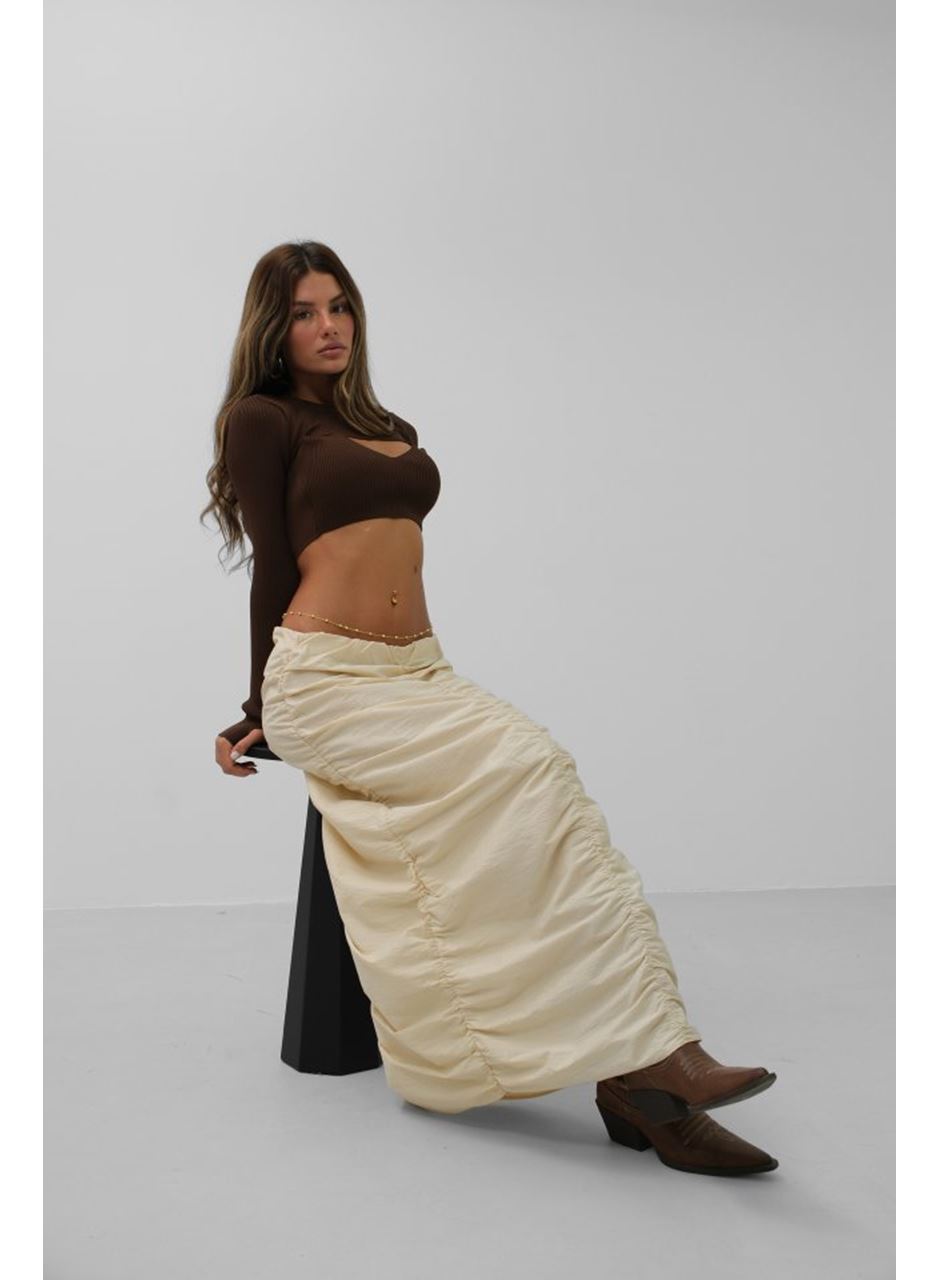 Büzgü Detay Maxi Etek
