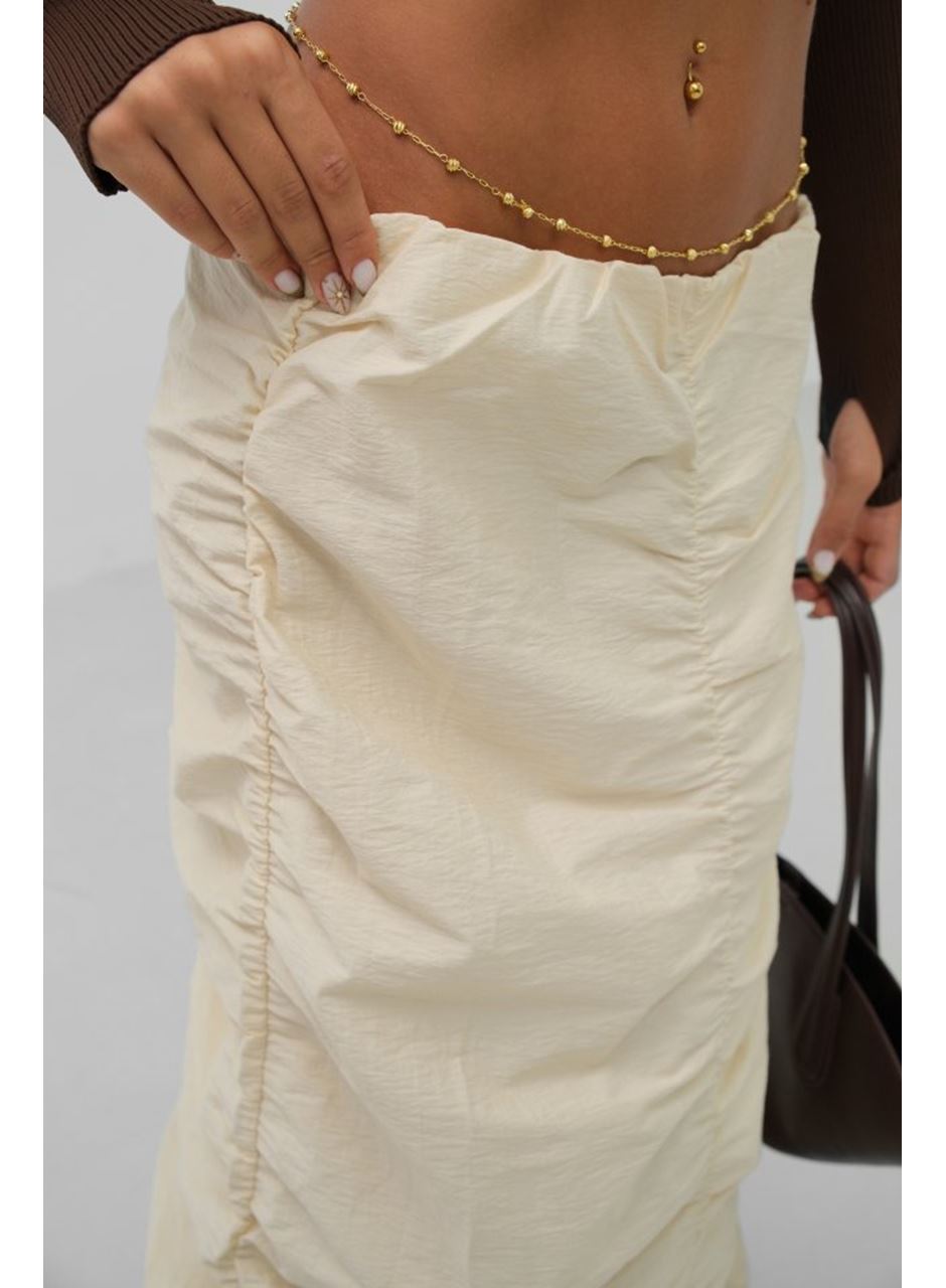 Büzgü Detay Maxi Etek