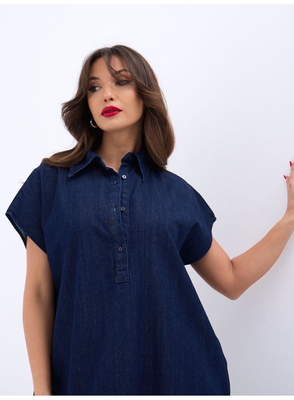 7348 KOT ELBİSE-MAVİ