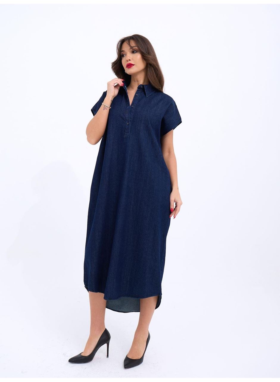 7348 KOT ELBİSE-MAVİ