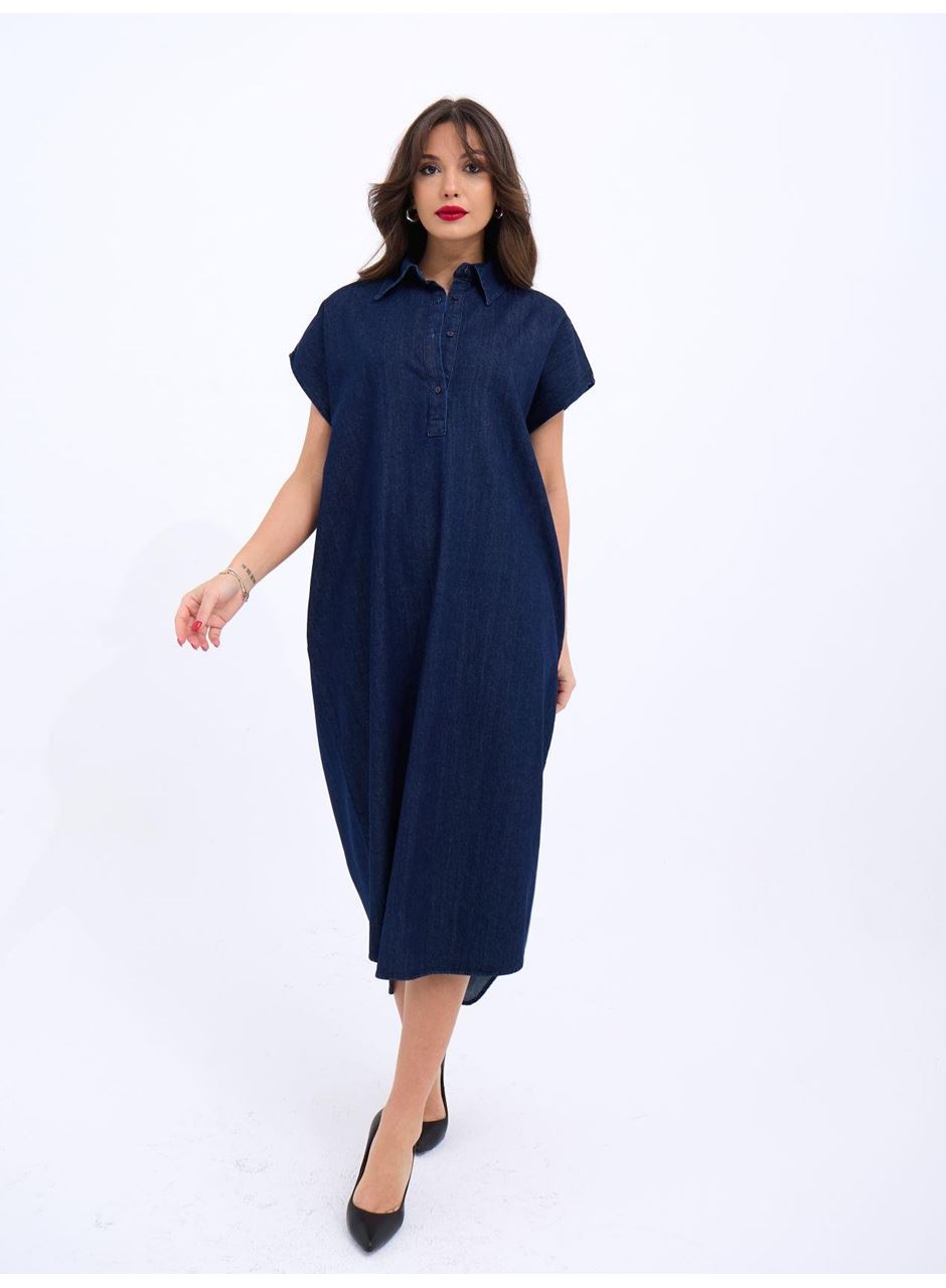 7348 KOT ELBİSE-MAVİ