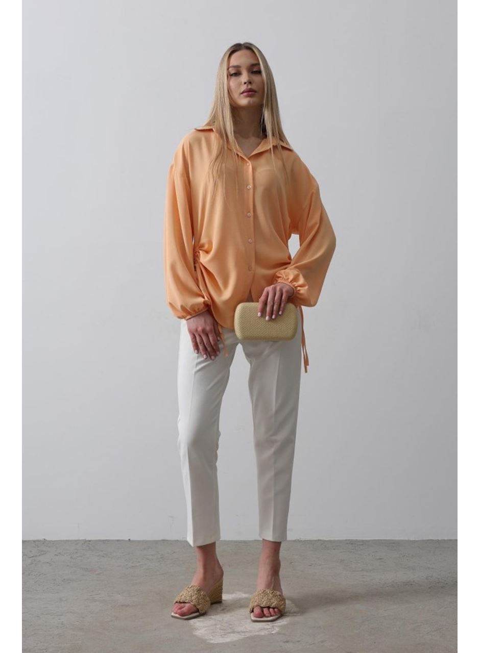 Biye Detaylı Ayrobin Gömlek - Somon