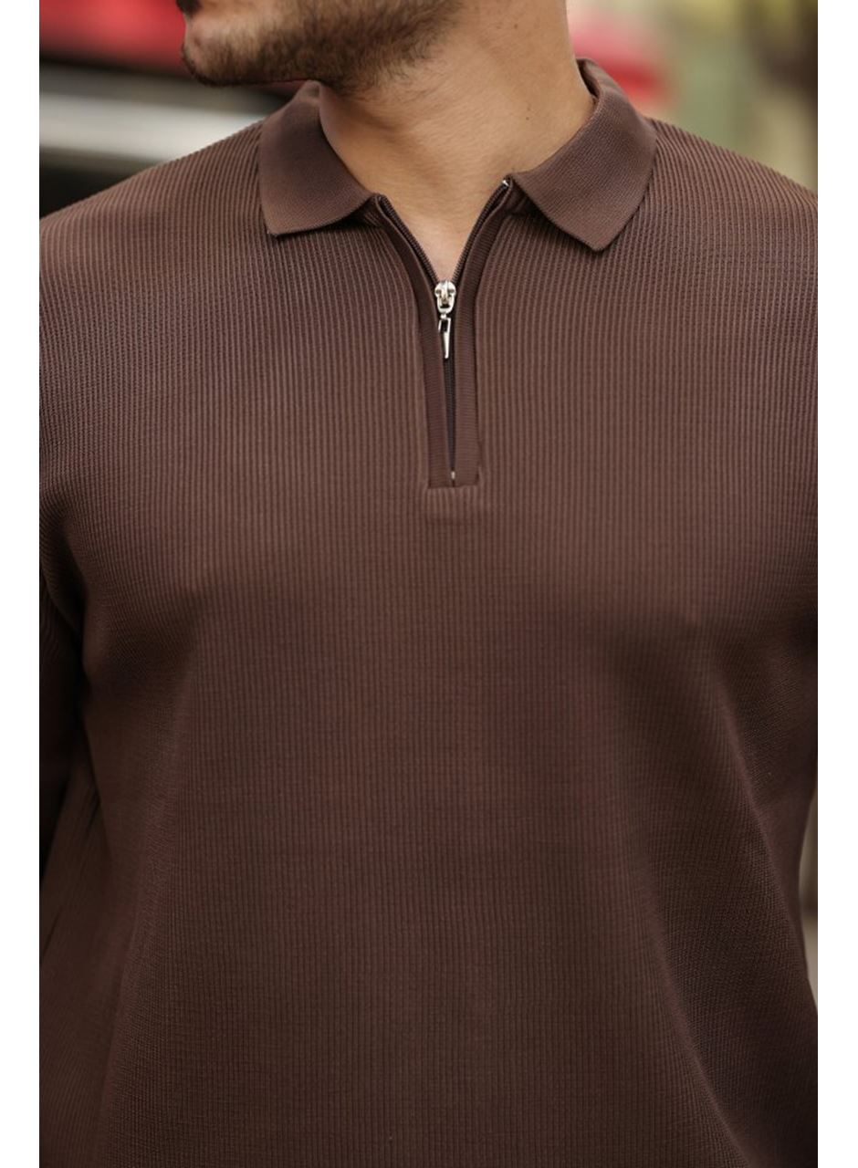 Erkek Selanik örme Yakalı Uzun Kollu Triko