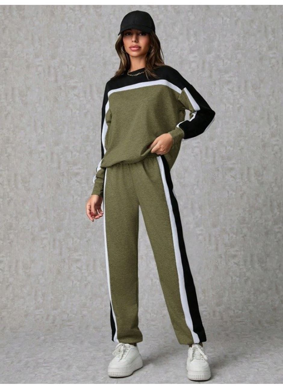 Kadın Uzun Kollu şerit Detay Eşofman Takım