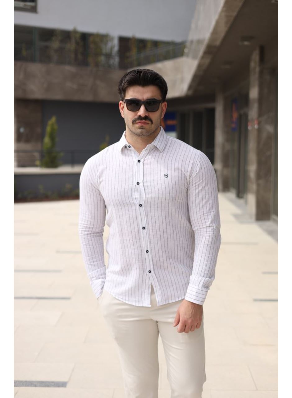 Erkek çizgi Desenli Gömlek