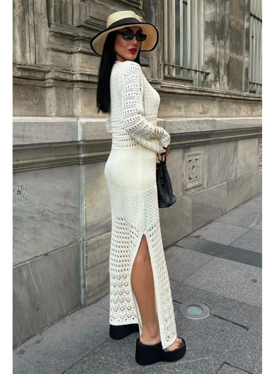 Ajur Detaylı İspanyol Kol Elbise 2840