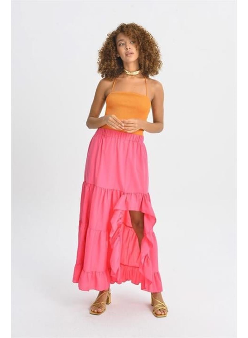 Audrey Fıfrlı Yırtmaç Detay Etek 4037