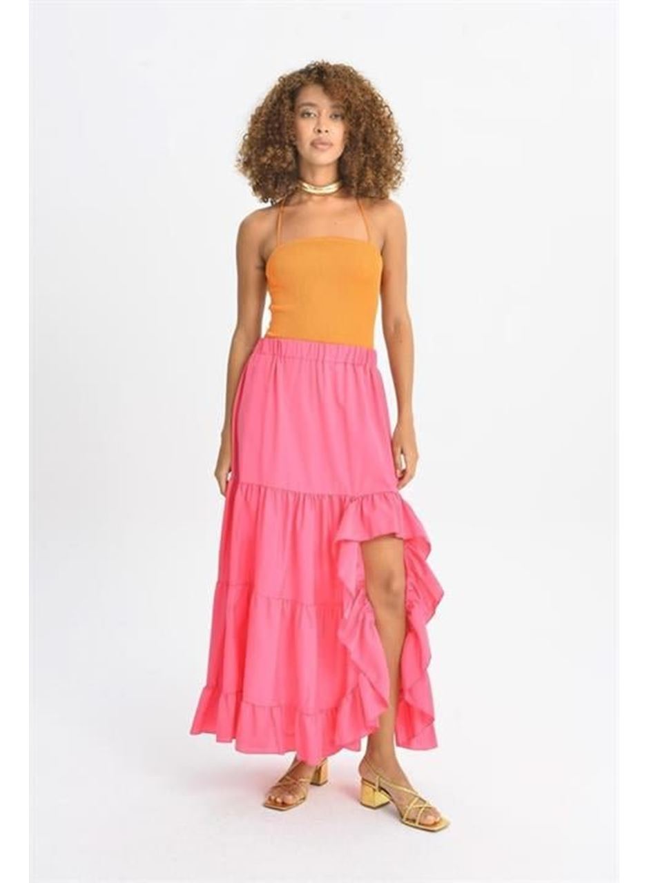 Audrey Fıfrlı Yırtmaç Detay Etek 4037