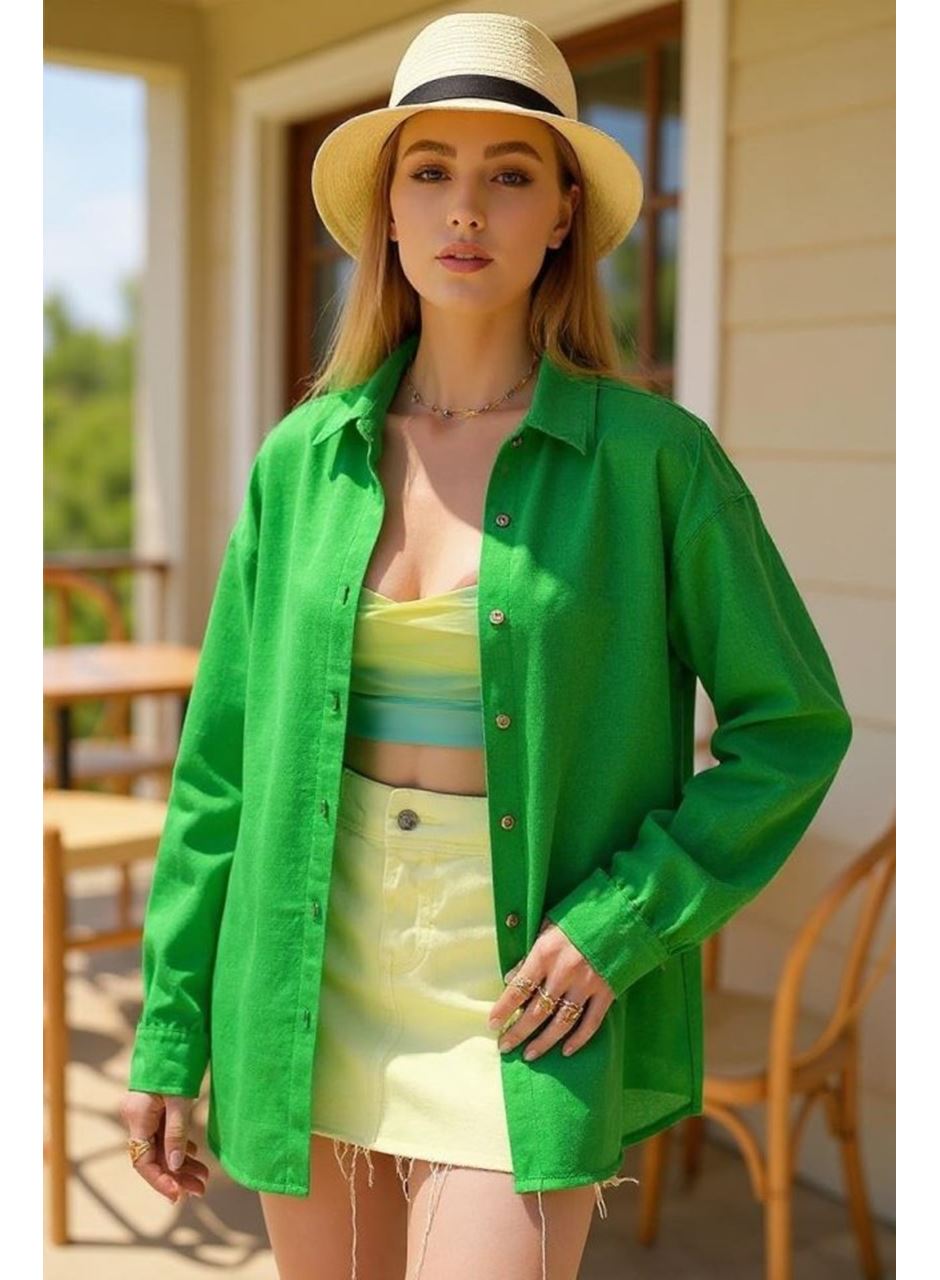 Kadın Uzun Kollu Oversize Gömlek