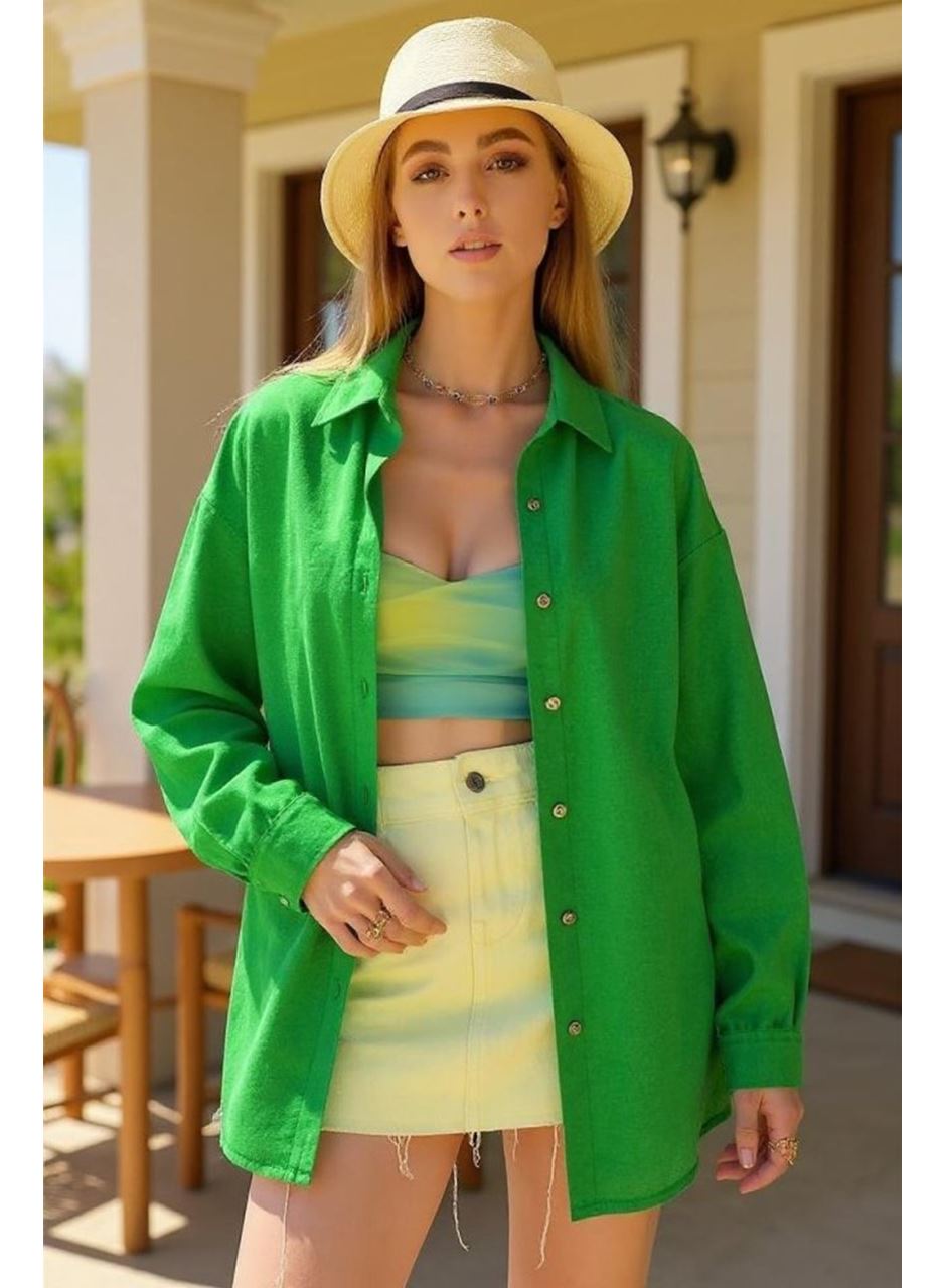 Kadın Uzun Kollu Oversize Gömlek