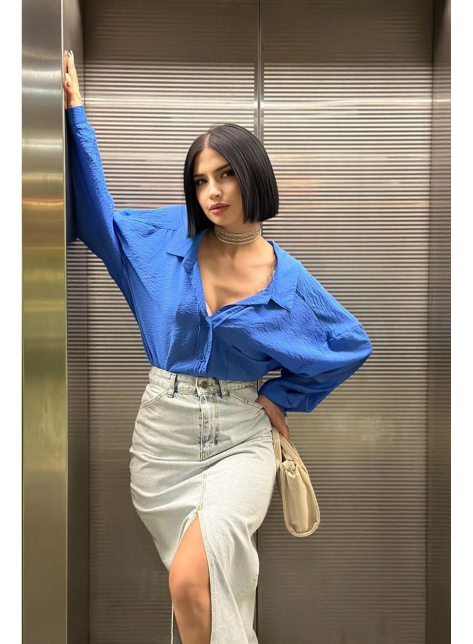 Kar Yıkama Yırtmaçlı Kot Etek