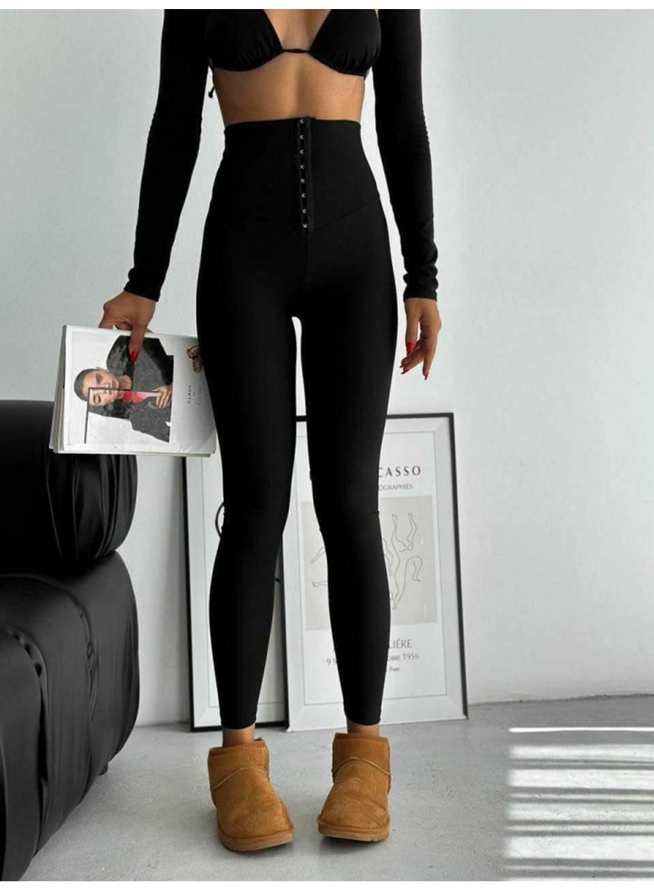 Kadın Yüksek Bel Korse Ve Kopça Detay çelik Toparlayıcı Tayt