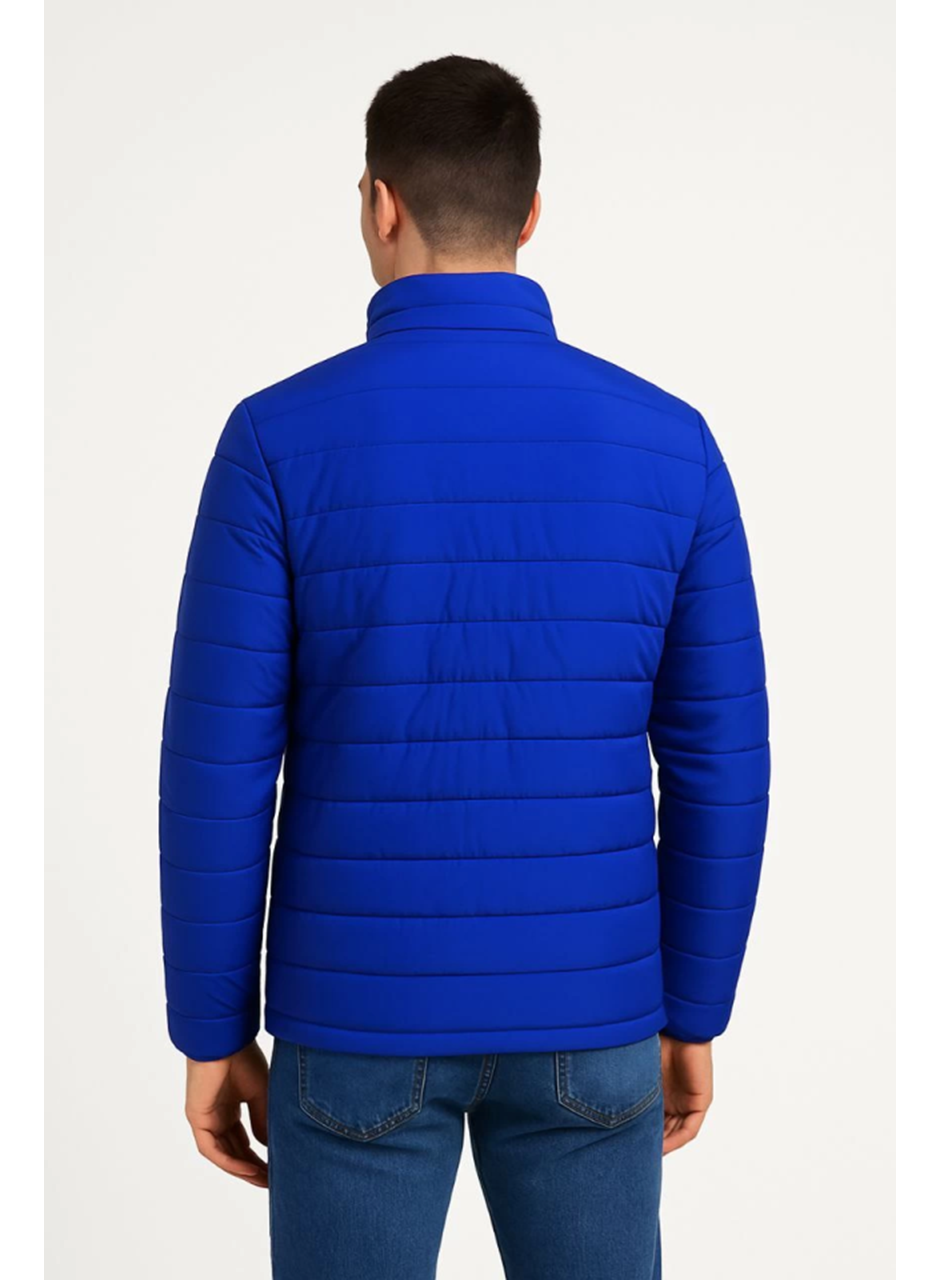 Erkek Bomber Mont Ceket – Su İtici Kumaş, Kapitone Astarlı, Fermuarlı, Kışlık - Saks Mavisi