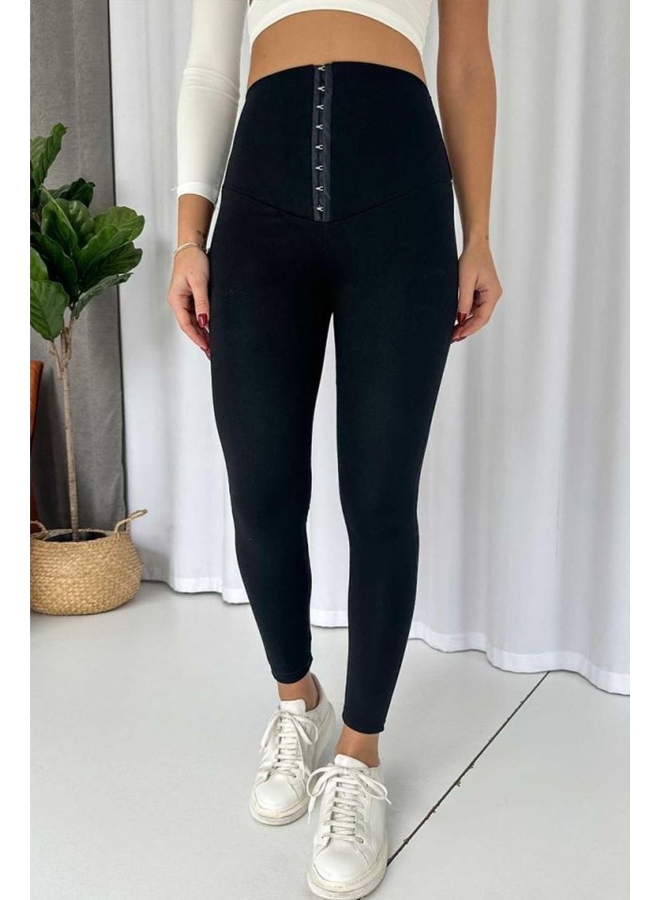 Kadın Yüksek Bel Korse Ve Kopça Detay çelik Toparlayıcı Tayt