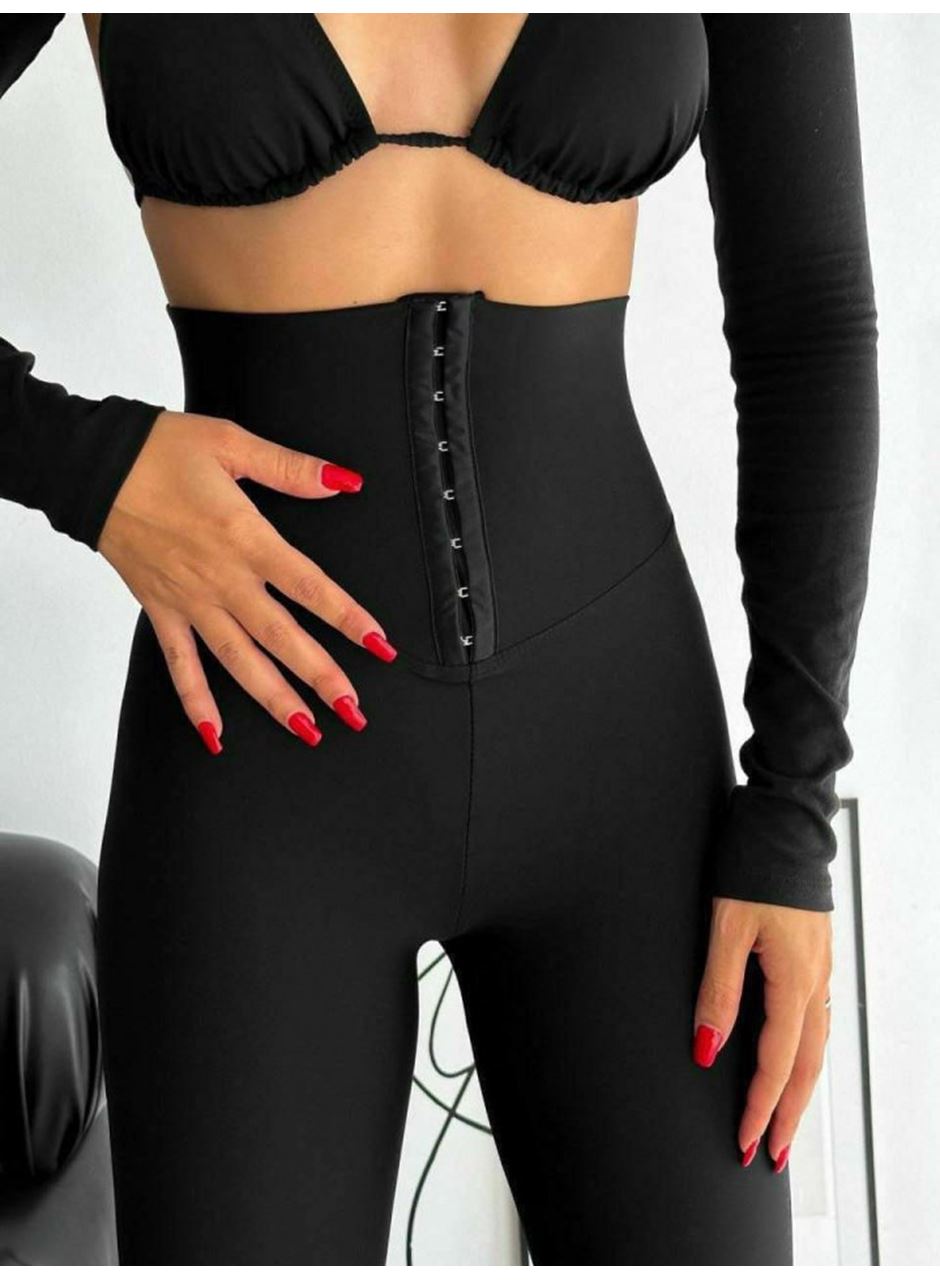 Kadın Yüksek Bel Korse Ve Kopça Detay çelik Toparlayıcı Tayt