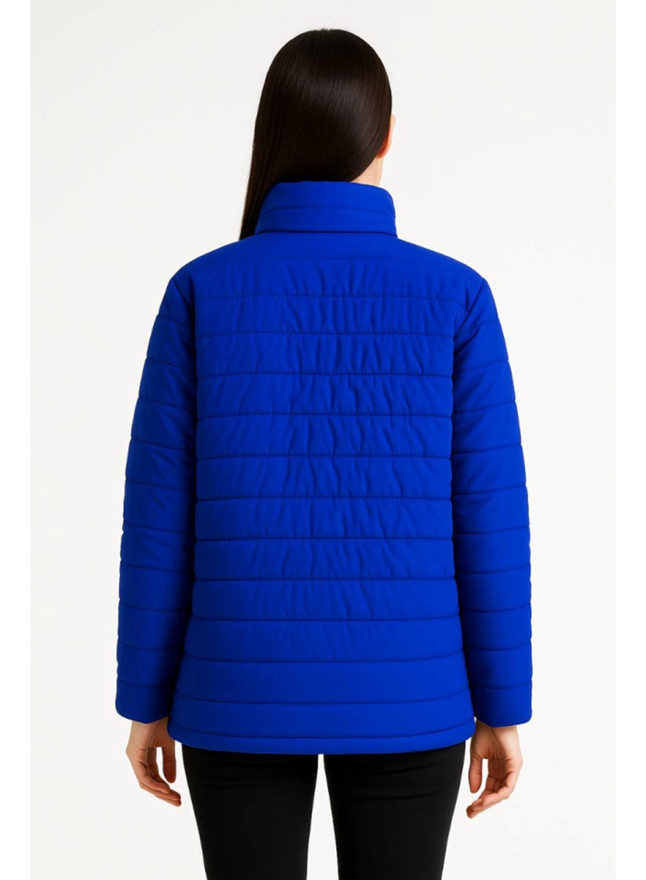 Bomber Mont Ceket – Su İtici Kumaş, Kapitone Astarlı, Fermuarlı, Kışlık - Saks Mavisi