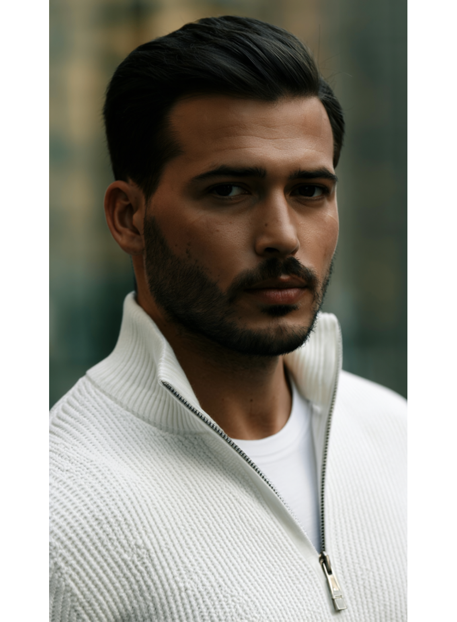 Erkek Balıkçı Zip Yaka Uzun Kollu Triko