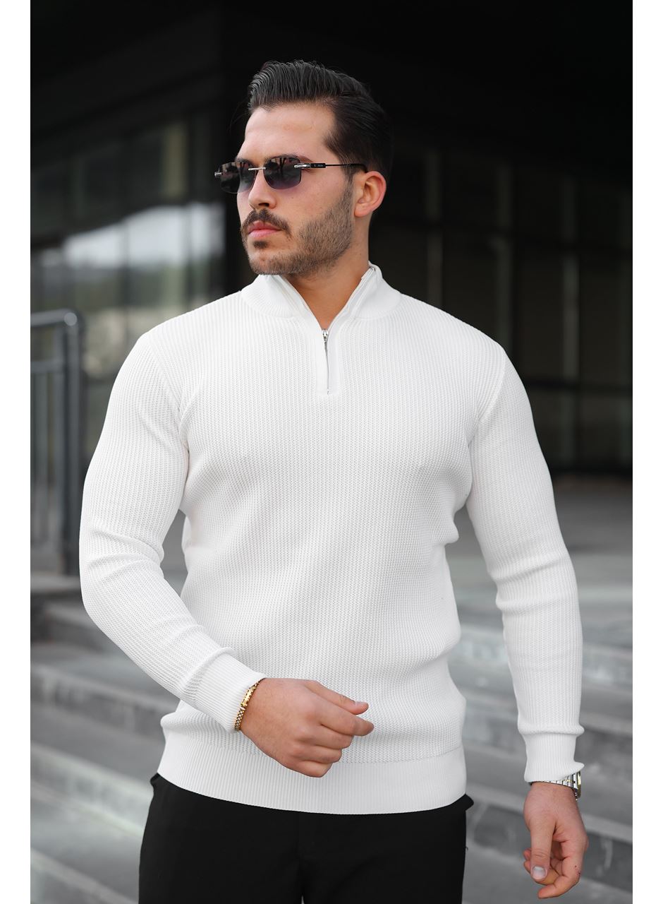 Erkek Balıkçı Zip Yaka Uzun Kollu Triko