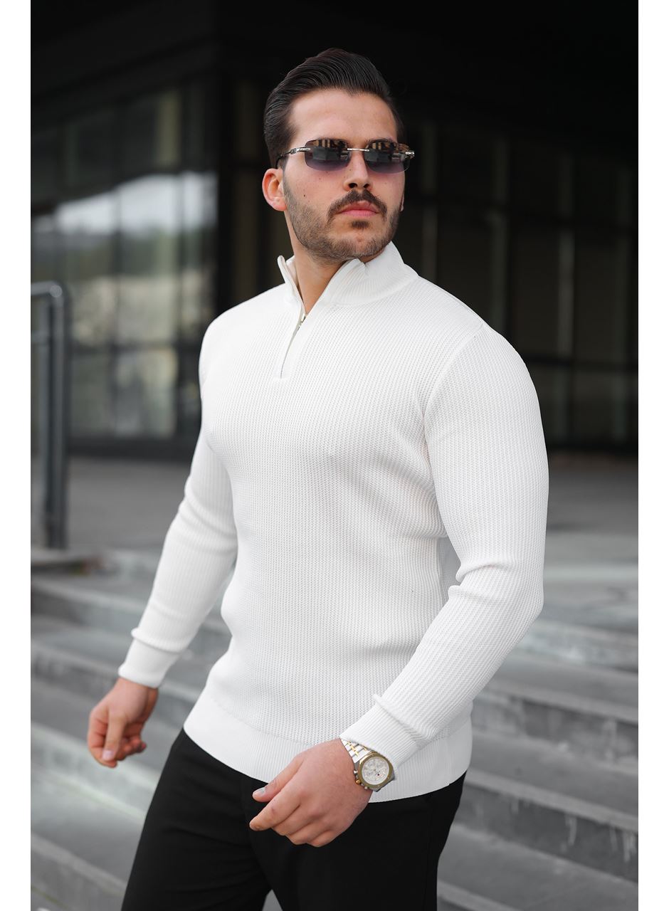 Erkek Balıkçı Zip Yaka Uzun Kollu Triko