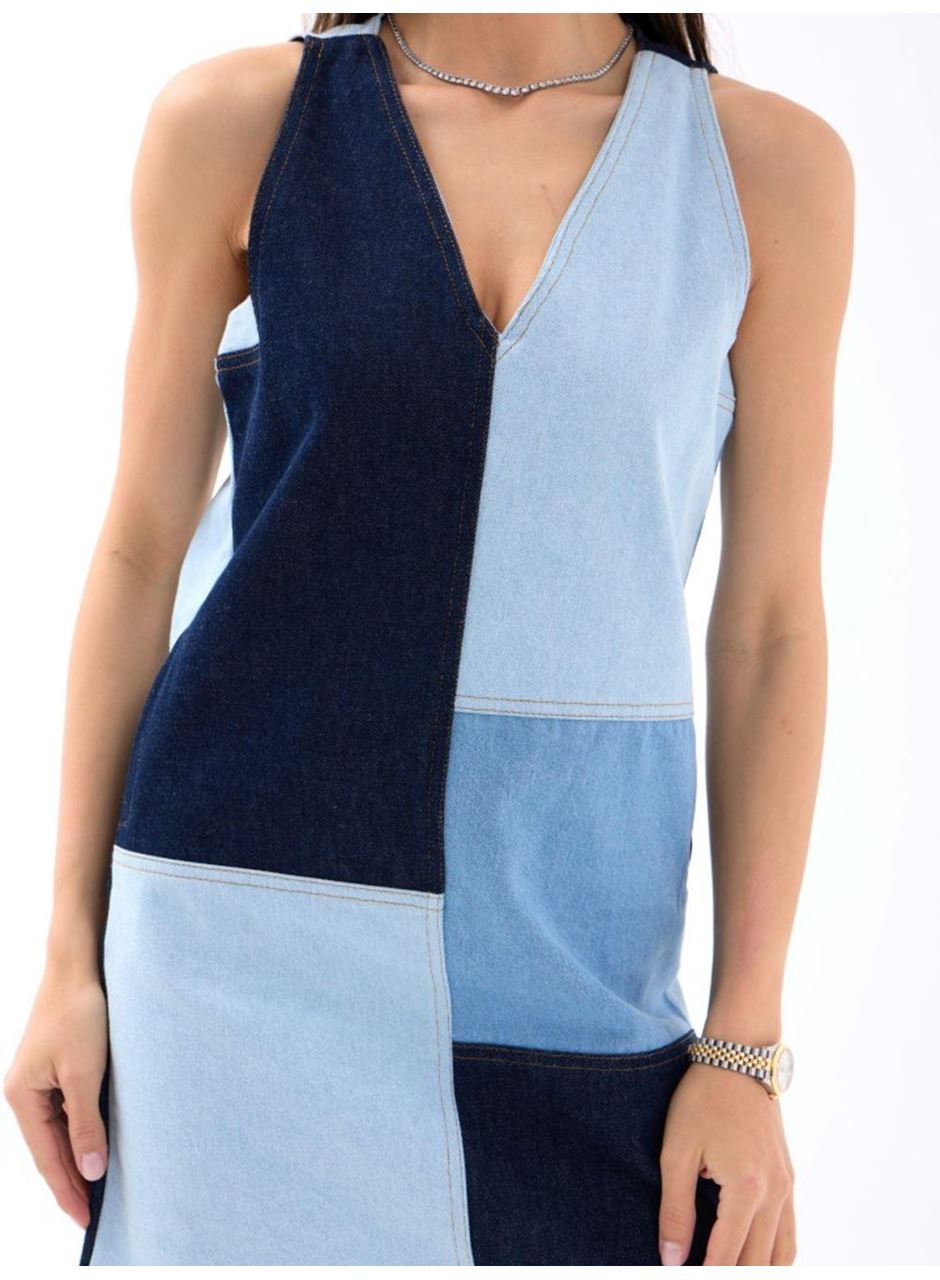 7385 KOT ELBİSE-MAVİ