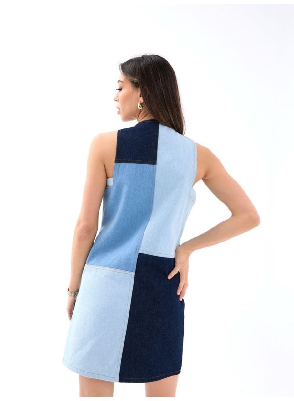 7385 KOT ELBİSE-MAVİ