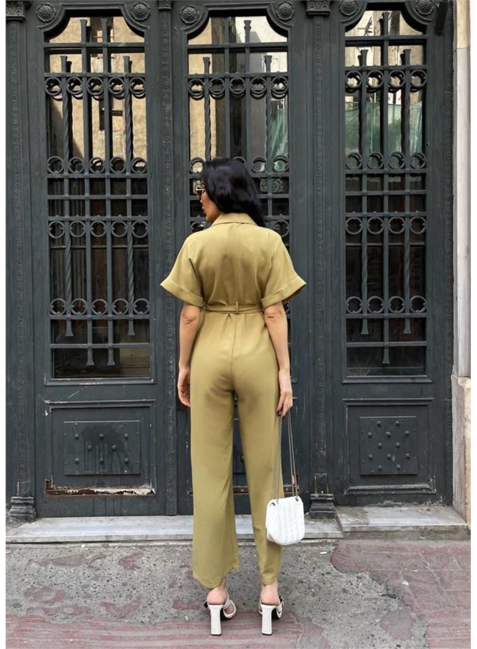 KETEN TULUM BEL BAĞLAMA DETAYLI - Yeşil